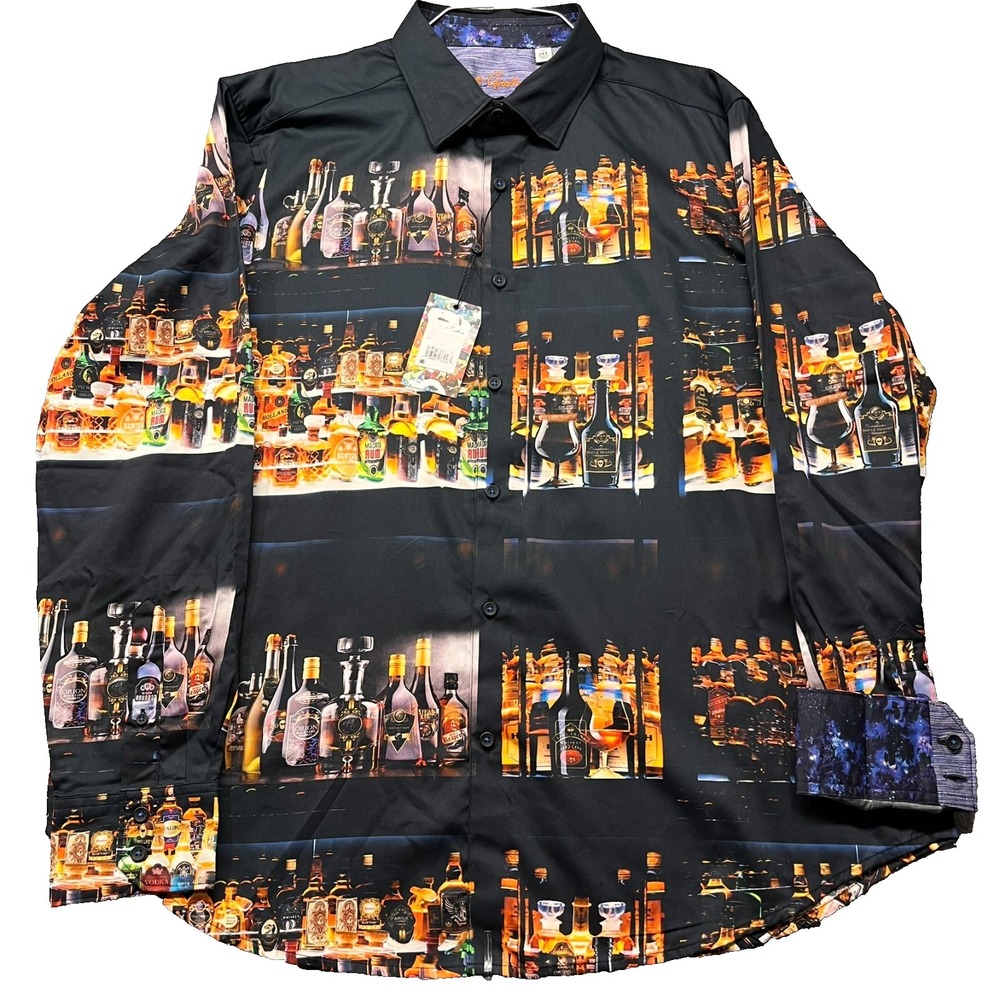 Robert Graham Whiskey in Jar 2 Shirt Mens 2XL Long Sleeve Multicolor Flip Cuff